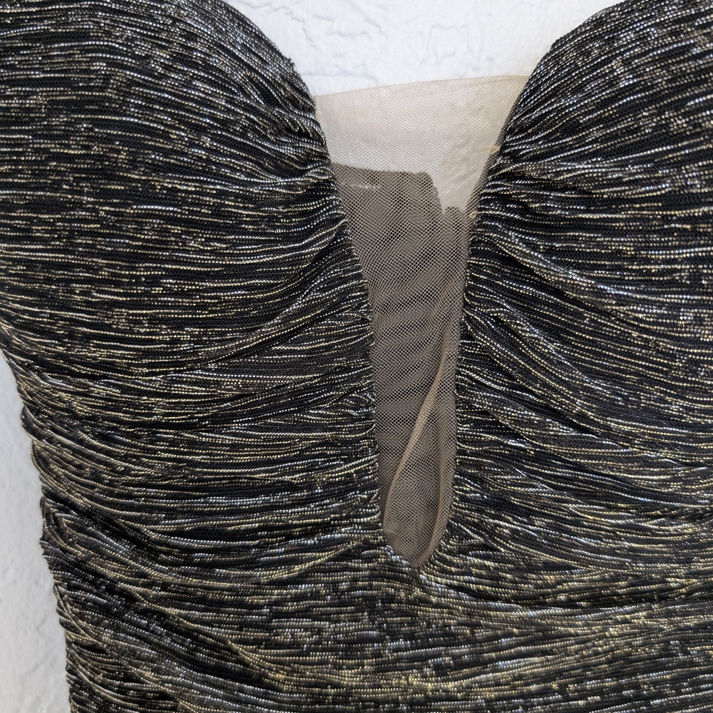 NWT JLUXLABEL Strapless Black and Gold Dress - Picture 4 of 7